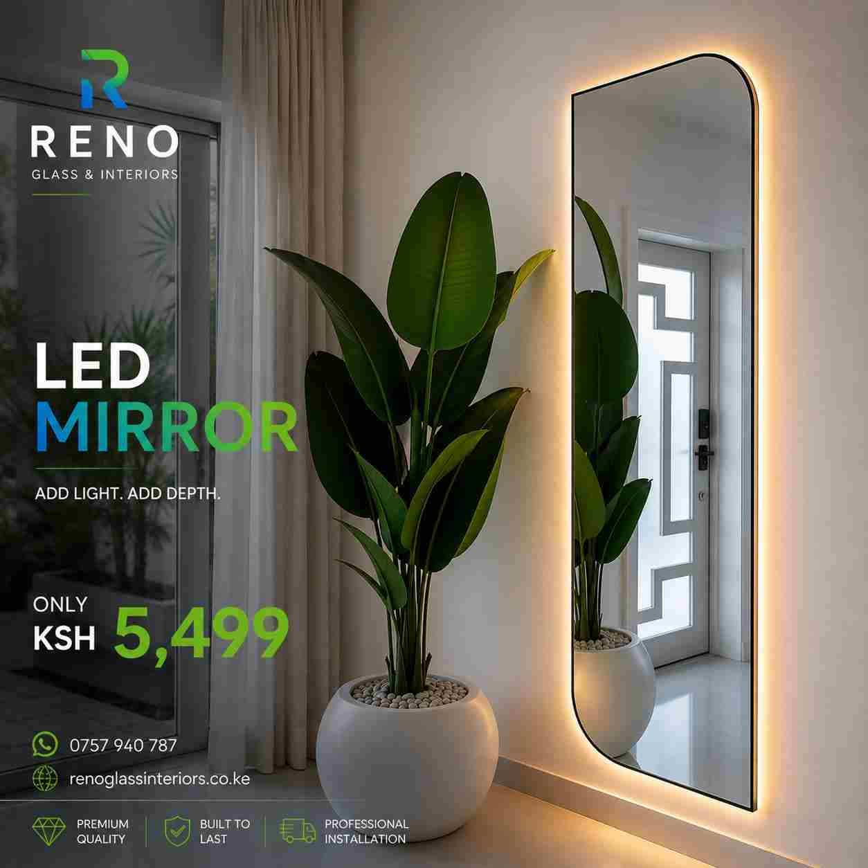 Oval LED Full-Length Mirror